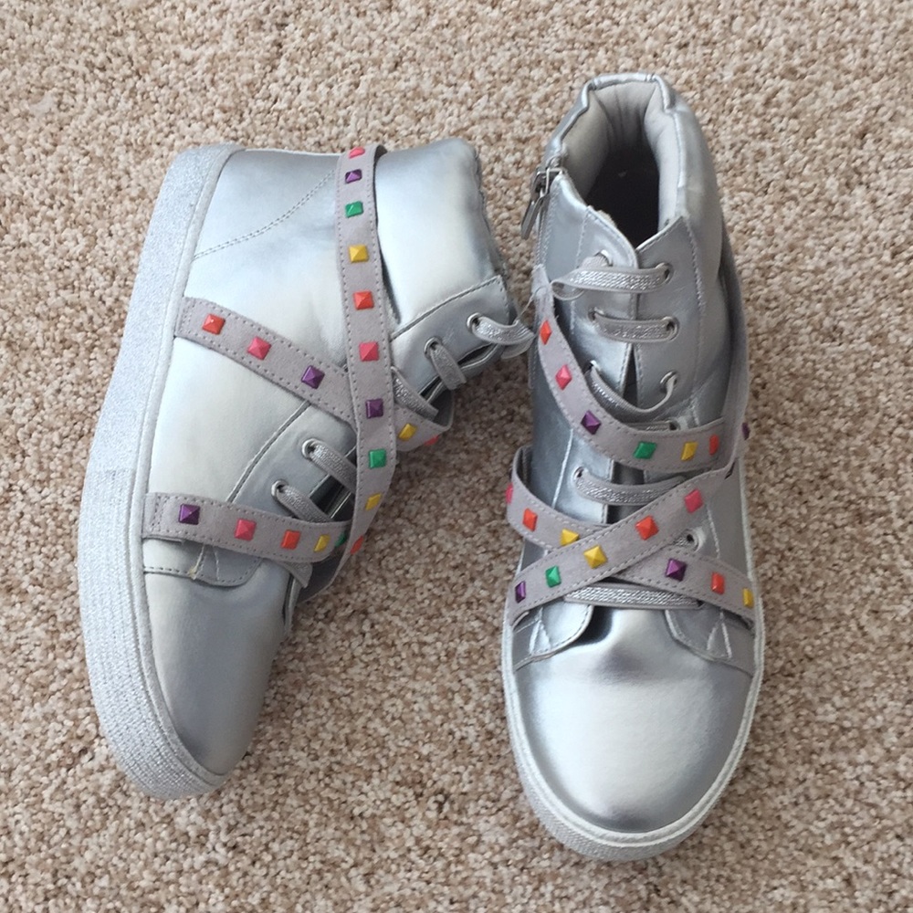 Sam Edelman Bella Iliana Silver HITOP Shoes zip up